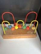 Toy Sewing Machine, Fisher Price Clock, and Bead Toy