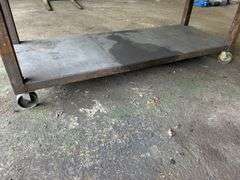 Heavy Duty Steel Work Table on Casters
