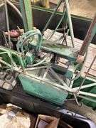 Green Shop Cart with Dayton Electric Motor and Pallet Press Attachment