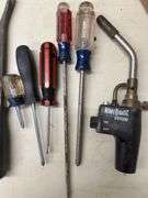 Box of Screwdrivers and Torch Set