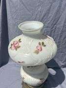 Floral Decorated Glass Table Lamp