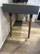 Modern Gray and Wood Finish Desk with Drawers