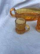 Assorted Amber Glass Dishes