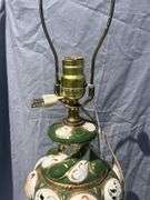 Ornate Porcelain Table Lamp with Figure Accents