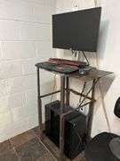 Custom Metal Frame Computer Desk with Dell Monitor and Gaming PC