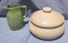 Ceramic Pitcher and Lidded Casserole Dish