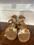 Myra Leather Cowhide Accent Sandals