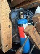 Assorted Tools and Items including Clamps, Blowtorch, Cable Spool, and More