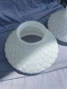 Pair of White Quilted Pattern Glass Lamp Shades