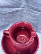 ByBee Red Glazed Pottery Pitcher and Bowl Set