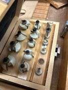Turquoise Work Bench with Drawers and Vise