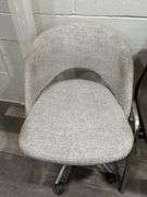 Pair of Office Chairs - Fabric Swivel and Brown Vinyl