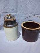 Two Stoneware Pottery Vessels