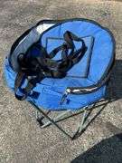 Portable Folding Stool with Insulated Cooler Bag