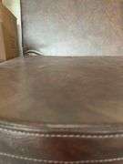 Brown Vinyl Folding Loveseat with Straps