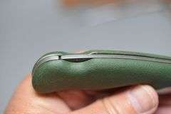 Case XX Blackhorn 3.5 Lock Blade Knife & Curved Hemostatic Locking Forceps With Leather Case,