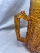 Textured Amber Glass Pitcher