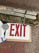 Military Folding Cot and Exit Signs
