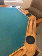 Octagonal Oak Poker Table with Swivel Chairs