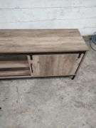 FARMHOUSE TV STAND WITH SLIDING BARN DOOR - 48X16X24 -