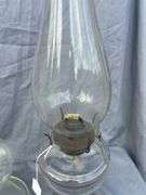 Two Clear Glass Oil Lamps