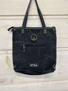 Myra Bag Black and Gray Woven Aztec Tote Bag
