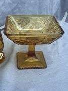 1936 Imperial Amber Candy Cherry Pedestal