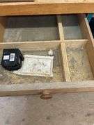 Turquoise Work Bench with Drawers and Vise