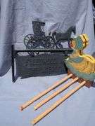 Decorative Apple Paper Towel Holder, Horse Carriage Sign, Duck and Lady Plate