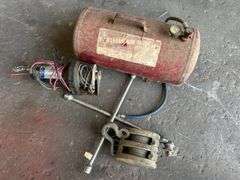 Portable Air Tank, 12 Volt Winch, Lug Wrench, and Pulley Block Assortment