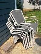Set of Six Outdoor Patio Armchairs