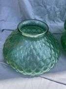 Set of Green Glass Light Shades