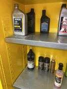 Justrite Flammable Liquid Storage Cabinet with Assorted Fluids and Supplies