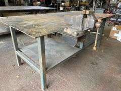 Heavy Duty Steel Work Bench with Reed No. 204R Vise