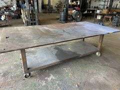 Heavy Duty Steel Work Table on Casters