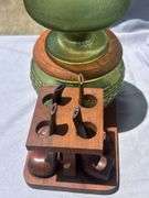 Mid-Century Modern Smoker's Lot: Pipe Stand with Pipes, Ashtray & Glass Bowl