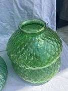 Set of Green Glass Light Shades