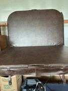 Brown Vinyl Folding Loveseat with Straps
