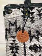 Myra Bag Black and Gray Woven Aztec Tote Bag