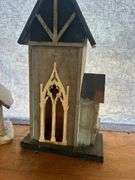 Two Decorative Wooden Church Figurines