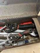 Toolbox with Variety of Hand Tools Including Wrenches and Screwdrivers