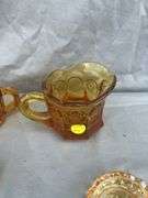 Assorted Amber Glass Dishes