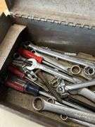 Toolbox with Variety of Hand Tools Including Wrenches and Screwdrivers