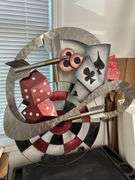 Whimsical Metal Wall Art - Darts, Dice, Cards & More