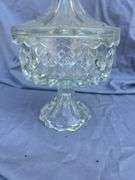 Covered Clear Glass Candy Dish