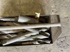 Large Lot of Drill Bits in Metal Box