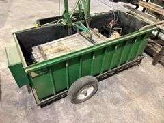 Green Shop Cart with Dayton Electric Motor and Pallet Press Attachment