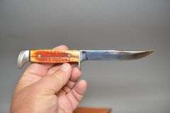 Case XX Bone Handled Hunting Knife With Leather Sheath,