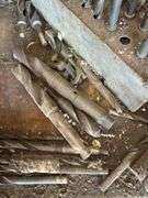 Large Assortment of Metal Drill Bits in Metal Organizer