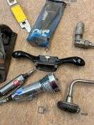 Variety of Hand Tools Including Stanley Plane, Draw Knife, and Rivet Tool Kit